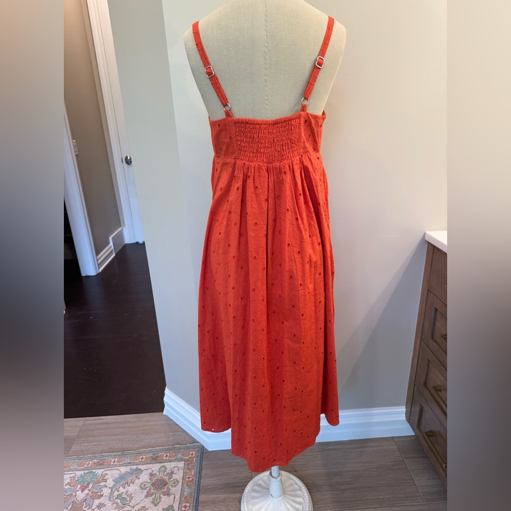 Madewell Orange Midi Dress - Picture 2 of 7